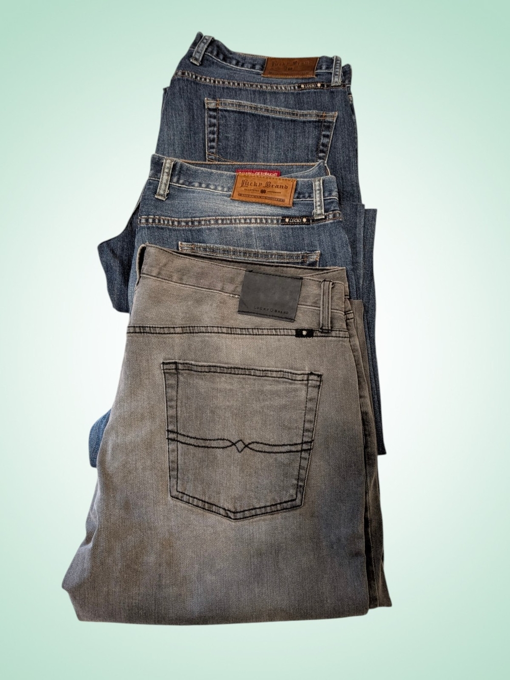 Lucky of California Lot Of Mixed Men’s Jeans Bundle — Grey and Blue Denim